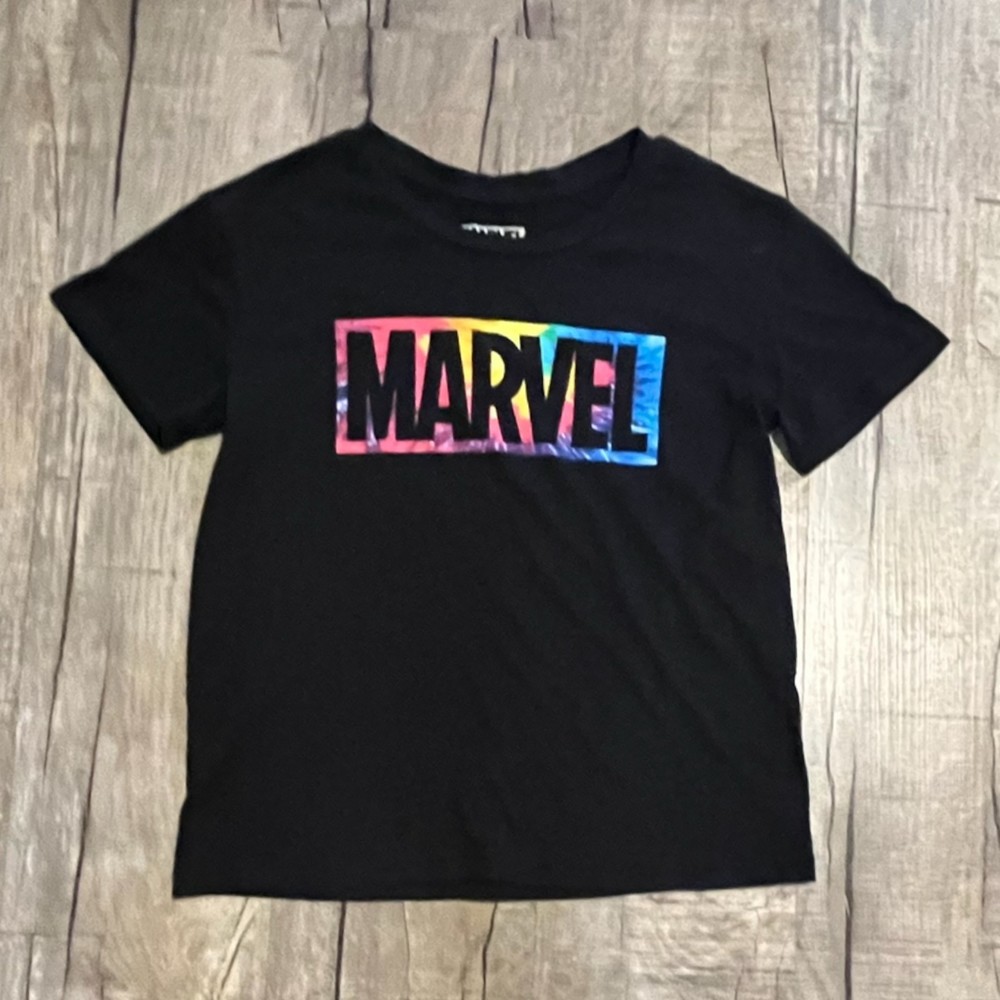 Marvel Rainbow Logo T'Shirt Women Junior XS Short Sleeve Comics Tee Shirt